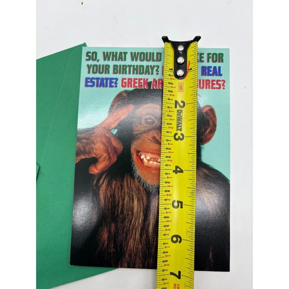 Funny Chimp Birthday Card Expressions from Hallmark Comedy Club Green Envelope